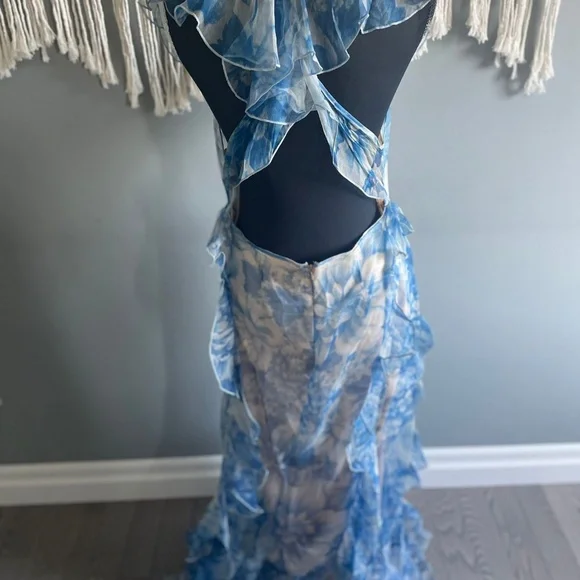 Alice McCALL Oh My Goddess Open-Back Ruffled Floral-Print Silk - Picture 9 of 10